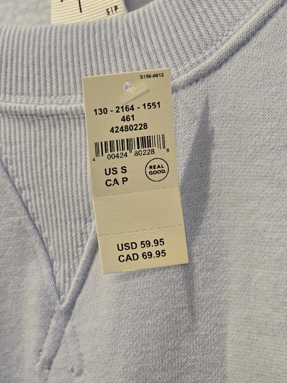 NWT Offline By Aerie Crewneck Sweatshirt Light Blue - Small - Picture 4 of 5